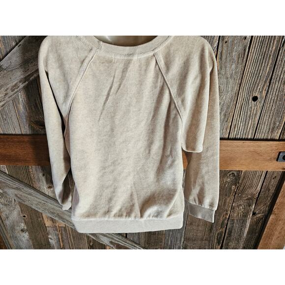 Suzie kondi samos sweater In velour wheat XS lounge slub Raglan NWOT (flaw) - Picture 3 of 7